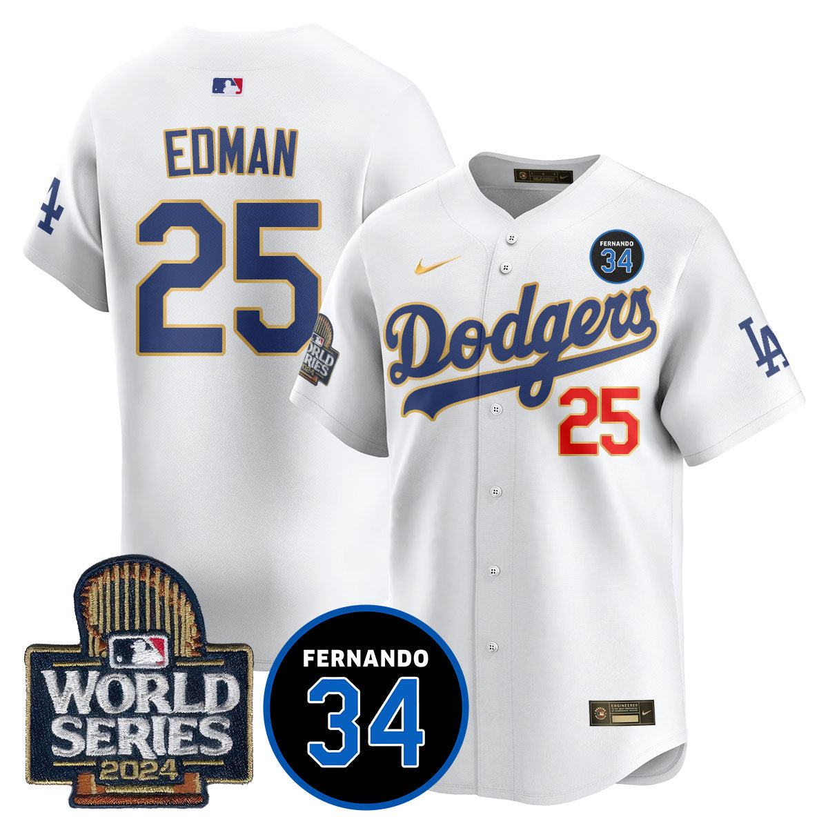 Dodgers Fernando Valenzuela Memorial Jersey - All Stitched-DTD