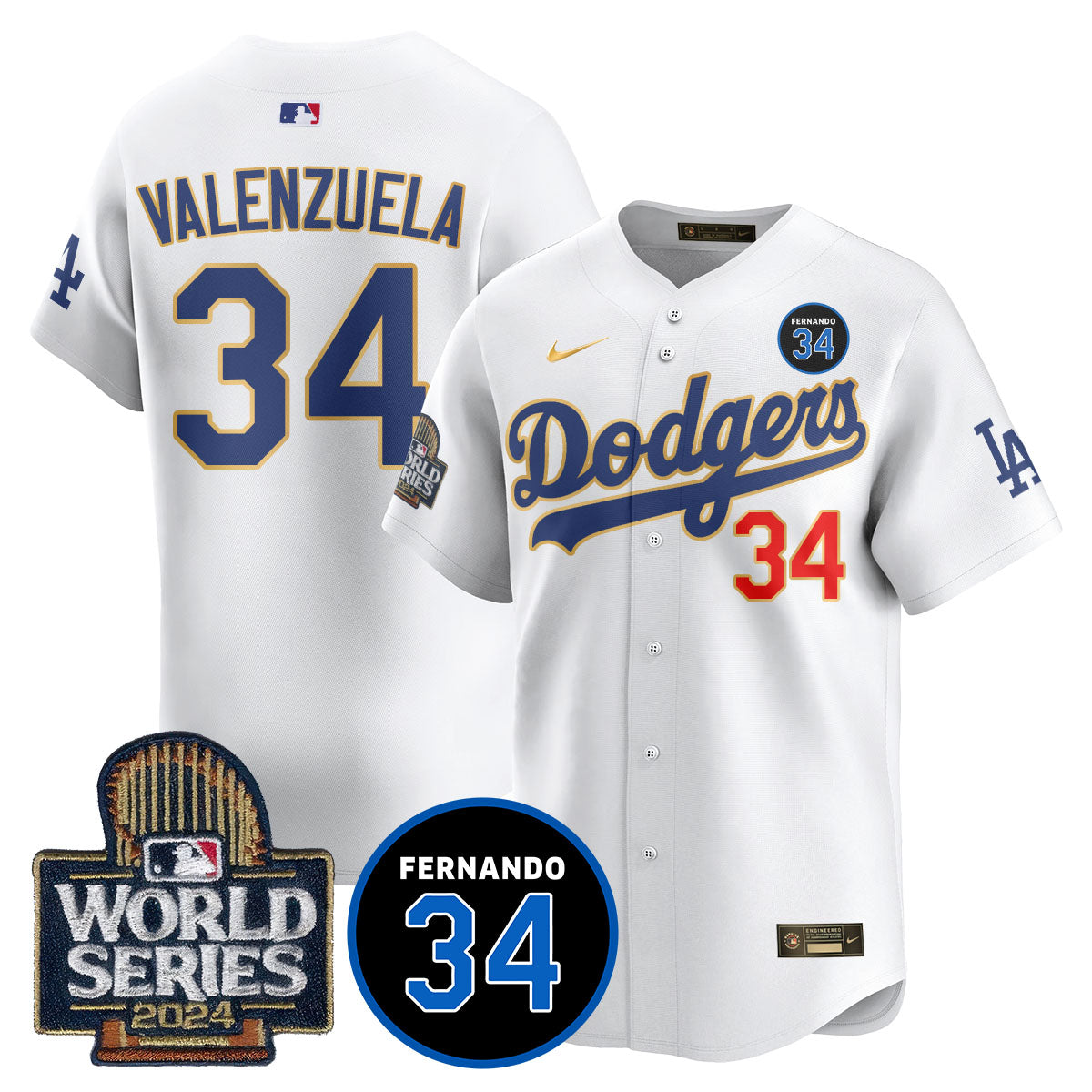 Dodgers Fernando Valenzuela Memorial Jersey - All Stitched-DTD