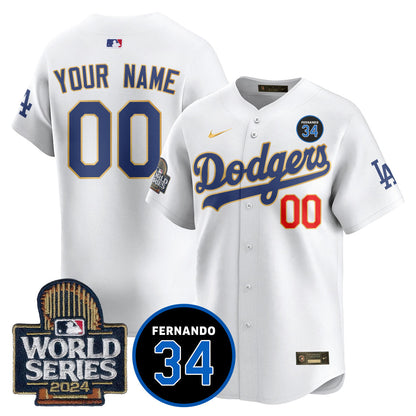 Dodgers Fernando Valenzuela Memorial Custom Jersey - All Stitched-DTD