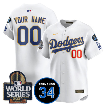 Dodgers Fernando Valenzuela Memorial Custom Jersey - All Stitched-DTD