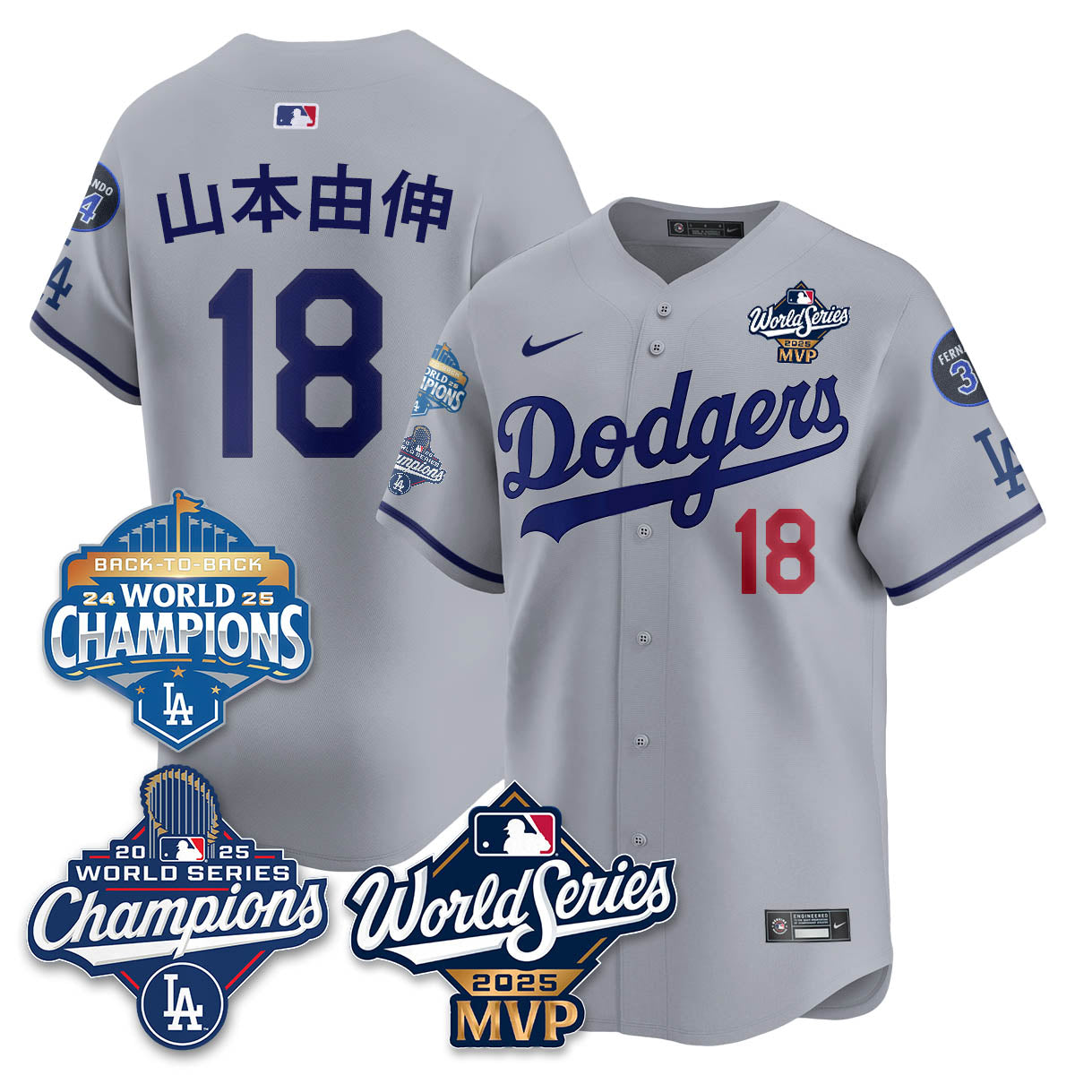 Yoshinobu Yamamoto LAD 2025 World Series MVP Jersey - All Stitched-DTD