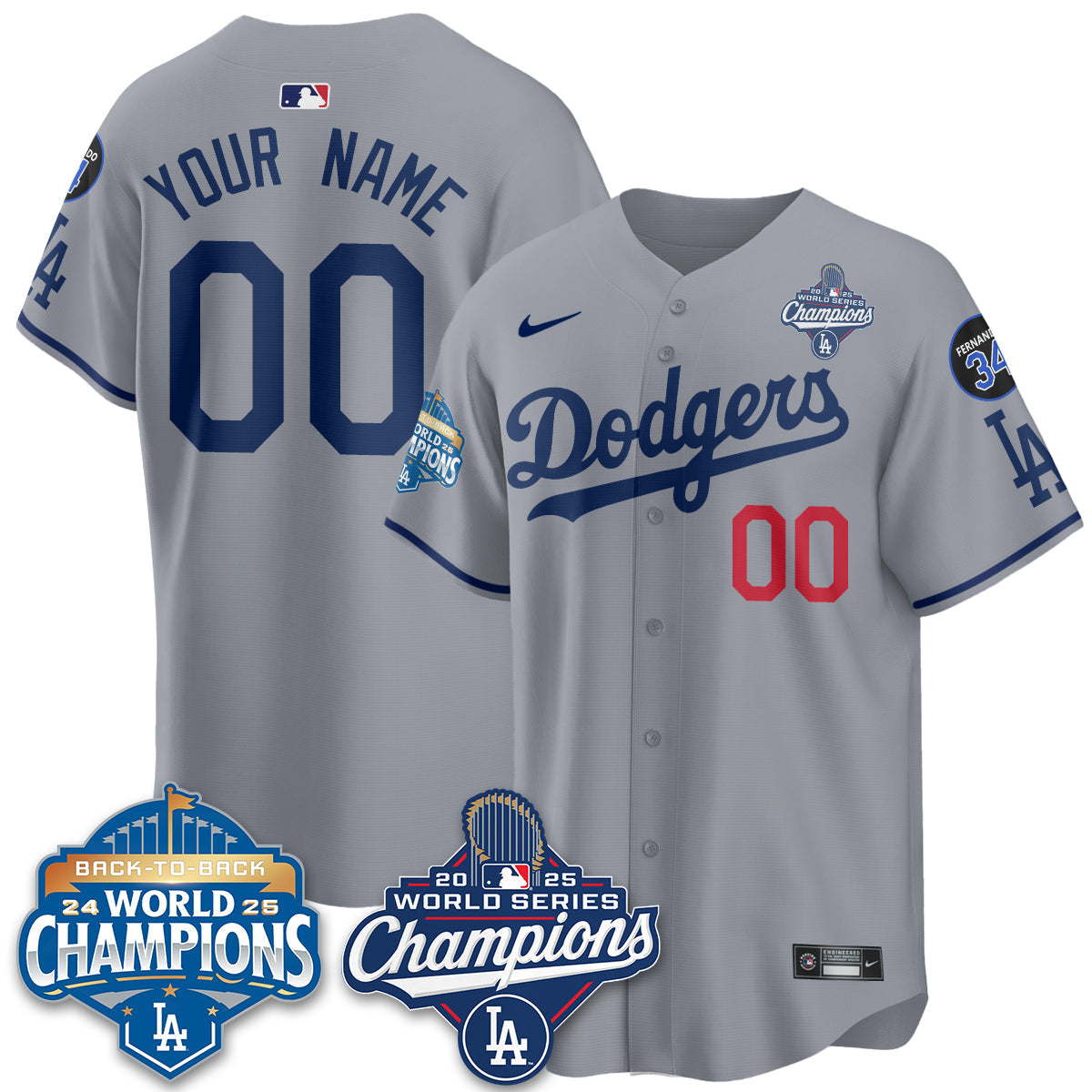 Custom LAD 2025 World Series Champions Jersey - All Stitched-DTD