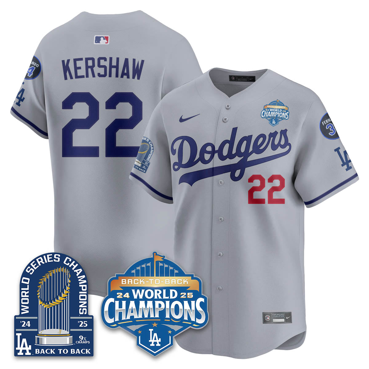 LAD 2025 World Series Champions Jersey - 9x Champs - All Stitched-DTD