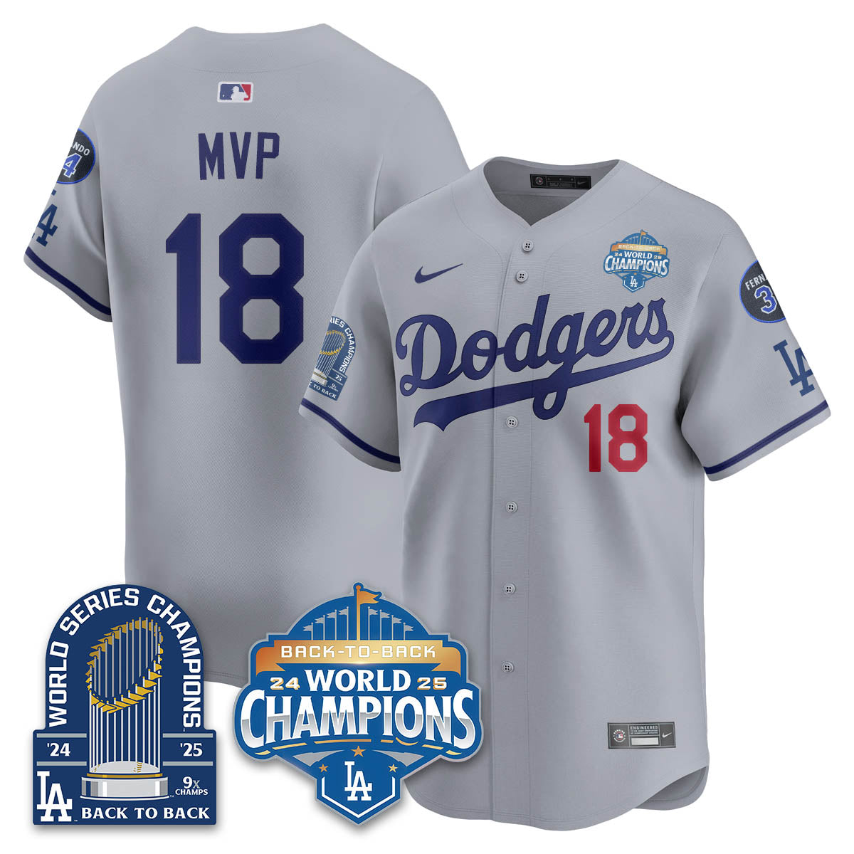 LAD 2025 World Series Champions Jersey - 9x Champs - All Stitched-DTD