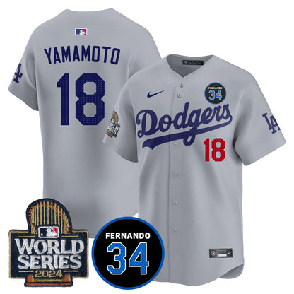 Dodgers Fernando Valenzuela Memorial Jersey - All Stitched-DTD