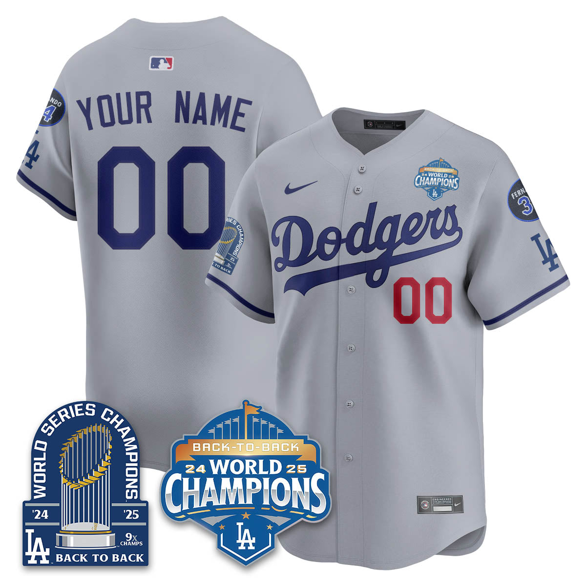 Custom LAD 2025 World Series Champions Jersey - 9x Champs - All Stitched-DTD