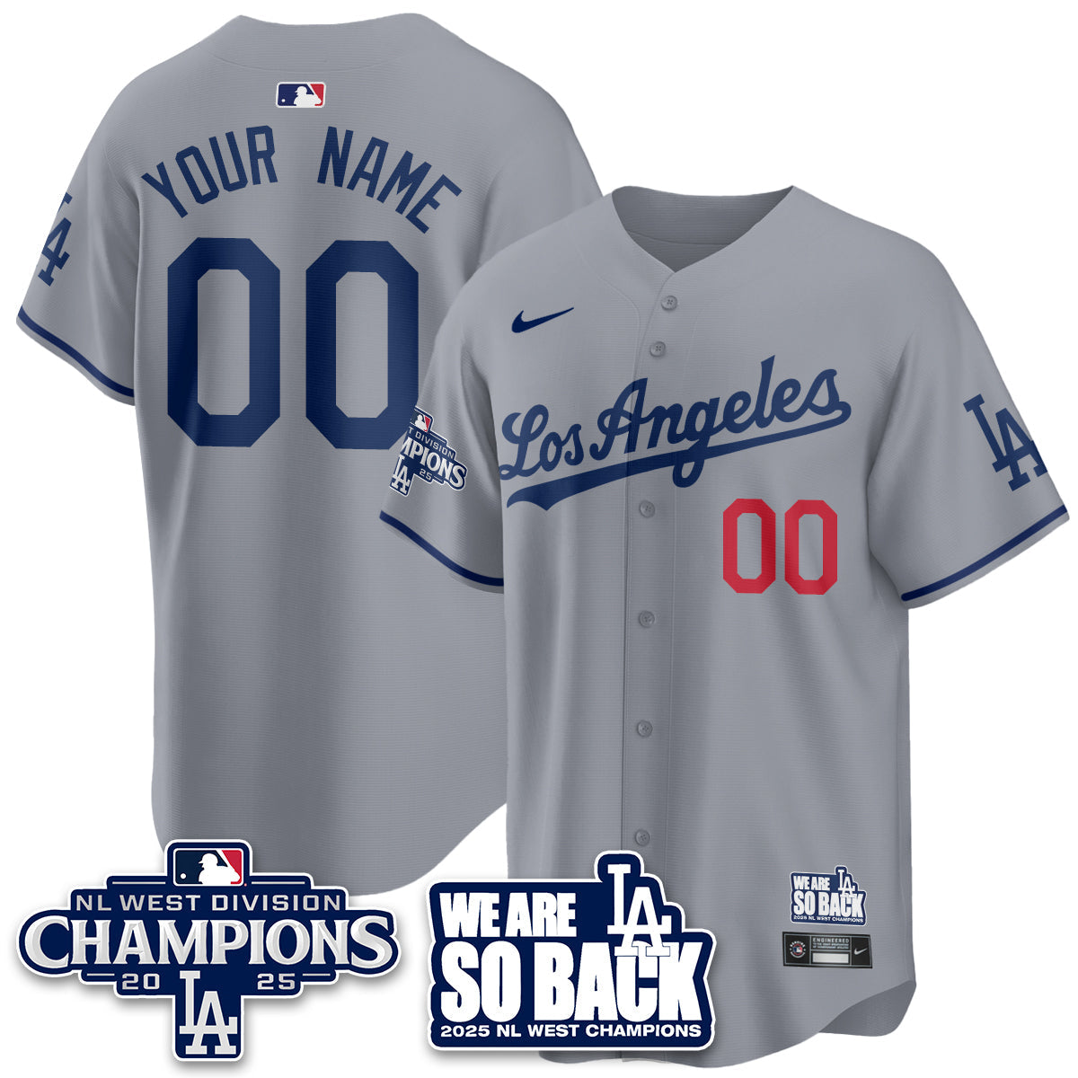 Custom LAD 2025 NL West Division Champions Jersey - All Stitched-DTD