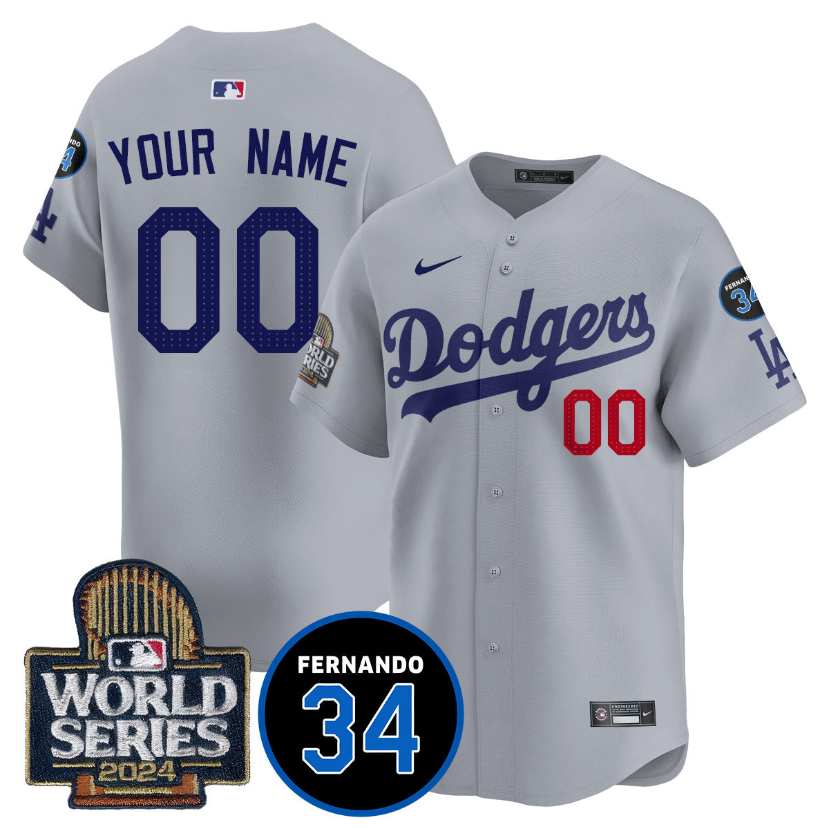 Dodgers Fernando Valenzuela Memorial Custom Jersey - All Stitched-DTD