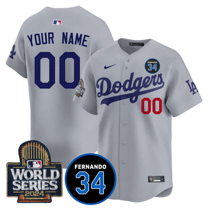 Dodgers Fernando Valenzuela Memorial Custom Jersey - All Stitched-DTD