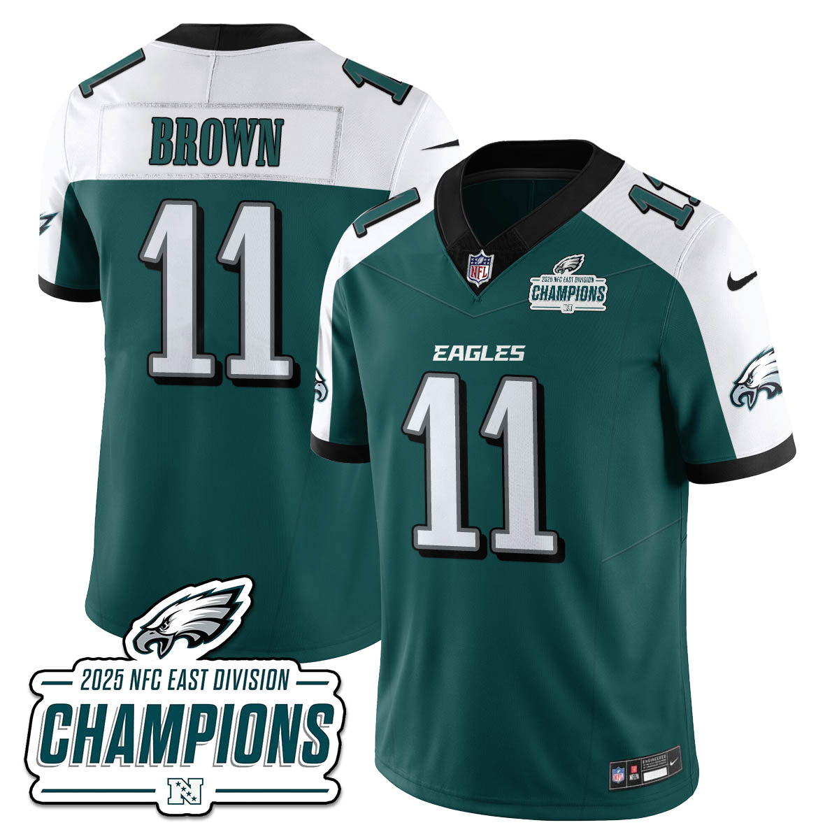 PHI NFC East Champions Vapor Limited Jersey - All Stitched-DTD