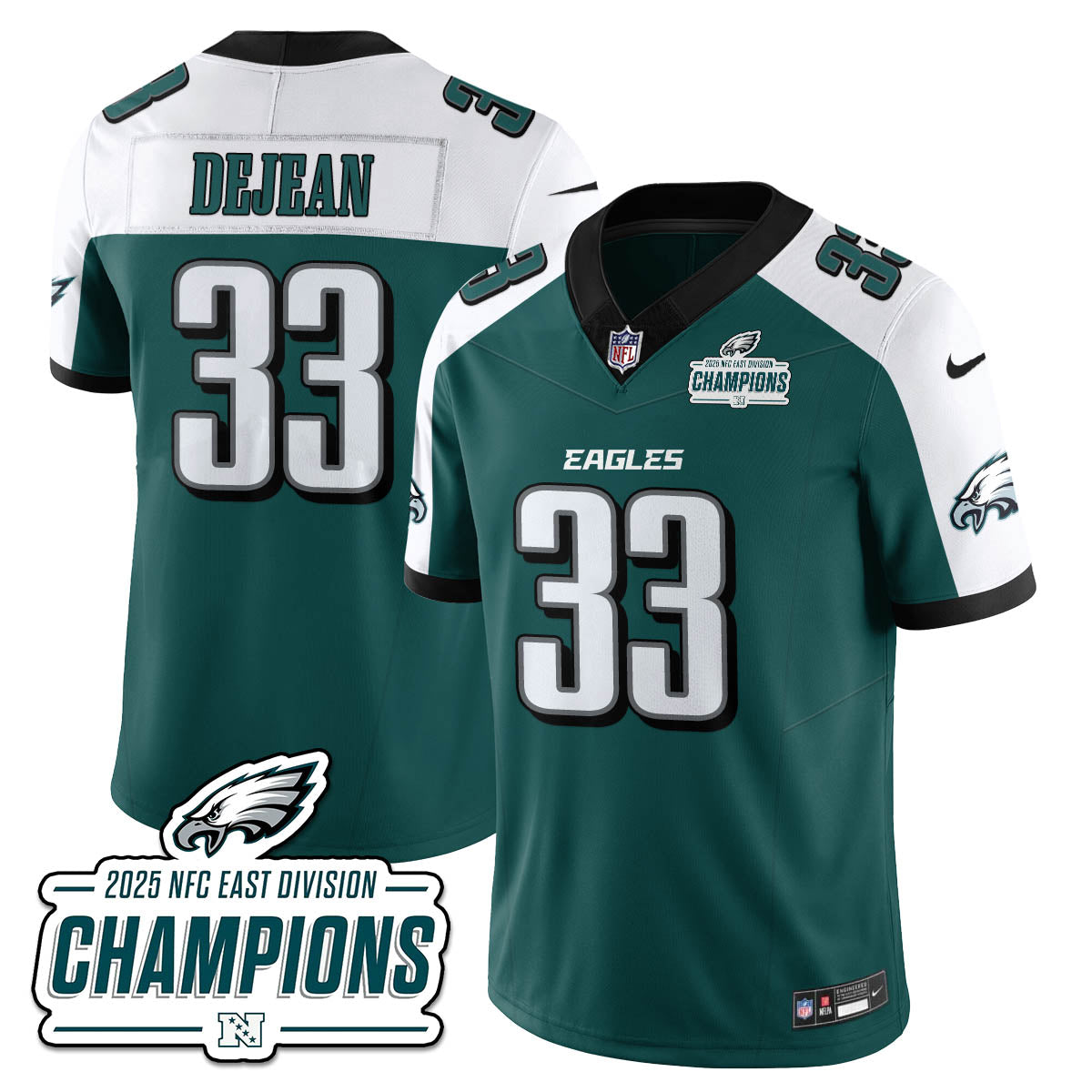 PHI NFC East Champions Vapor Limited Jersey - All Stitched-DTD