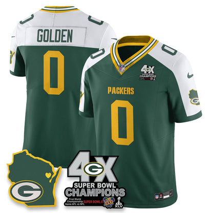 GB 4-Time Champions Patch Vapor Limited Jersey - All Stitched-DTD