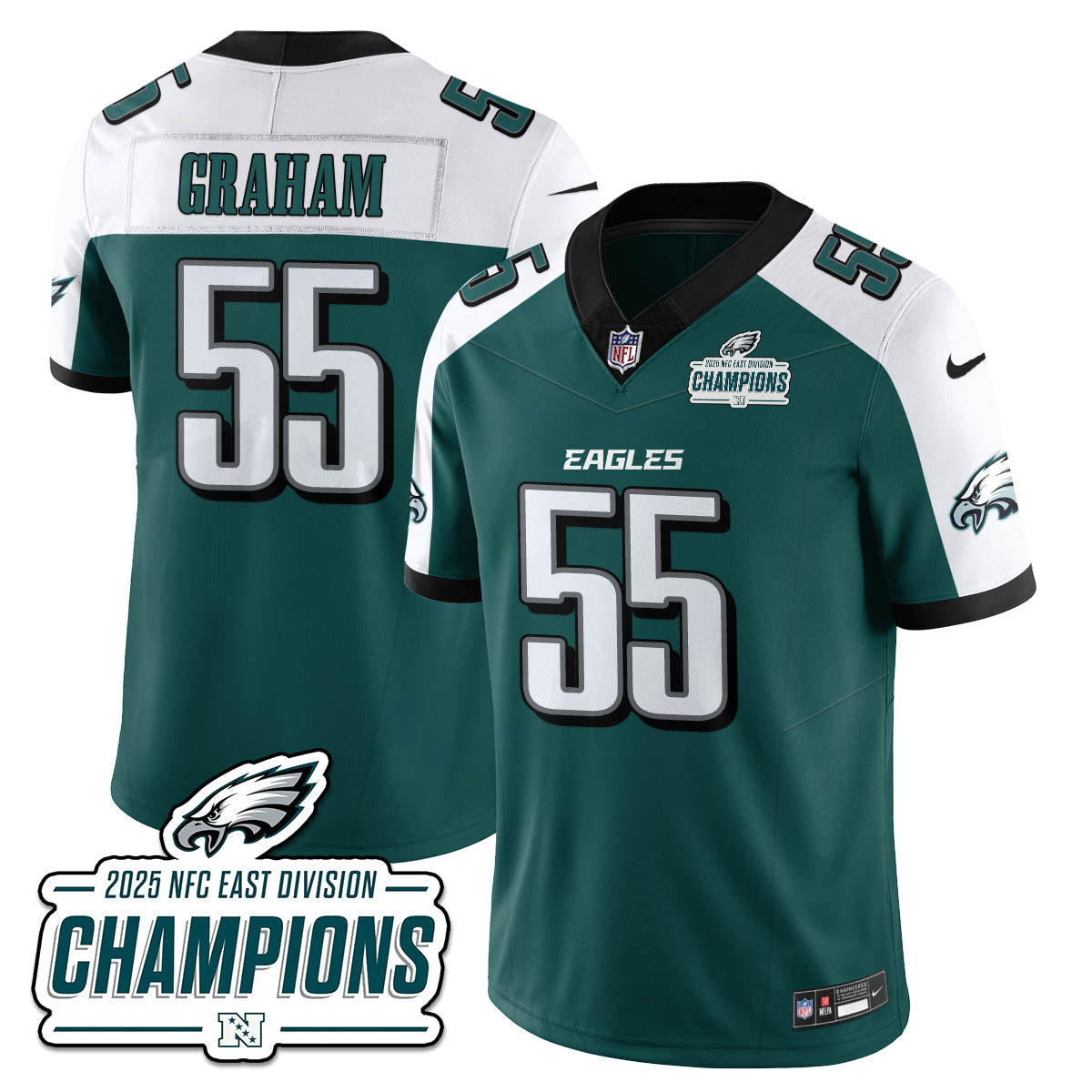 PHI NFC East Champions Vapor Limited Jersey - All Stitched-DTD