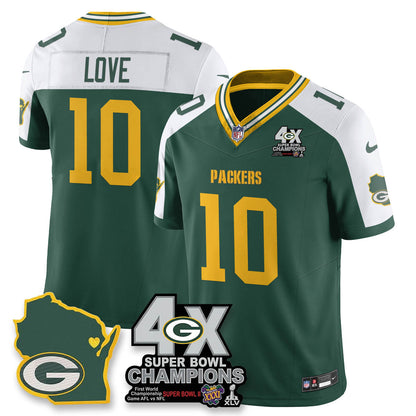 GB 4-Time Champions Patch Vapor Limited Jersey - All Stitched-DTD