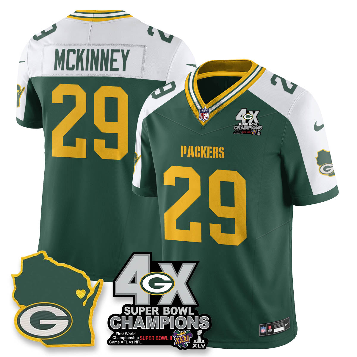 GB 4-Time Champions Patch Vapor Limited Jersey - All Stitched-DTD
