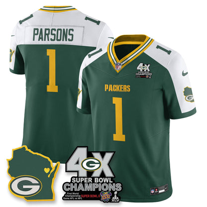 GB 4-Time Champions Patch Vapor Limited Jersey - All Stitched-DTD