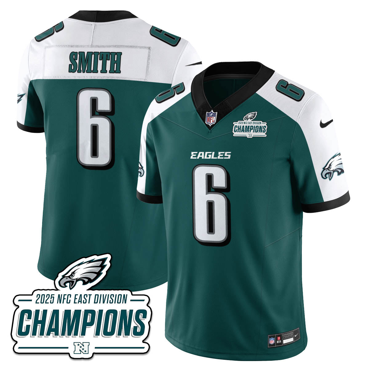 PHI NFC East Champions Vapor Limited Jersey - All Stitched-DTD