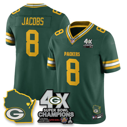 GB 4-Time Champions Patch Vapor Limited Jersey - All Stitched-DTD