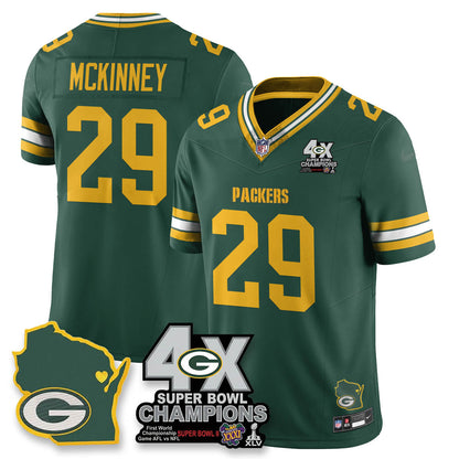 GB 4-Time Champions Patch Vapor Limited Jersey - All Stitched-DTD