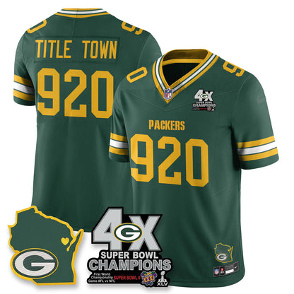 GB 4-Time Champions Patch Vapor Limited Jersey - All Stitched-DTD