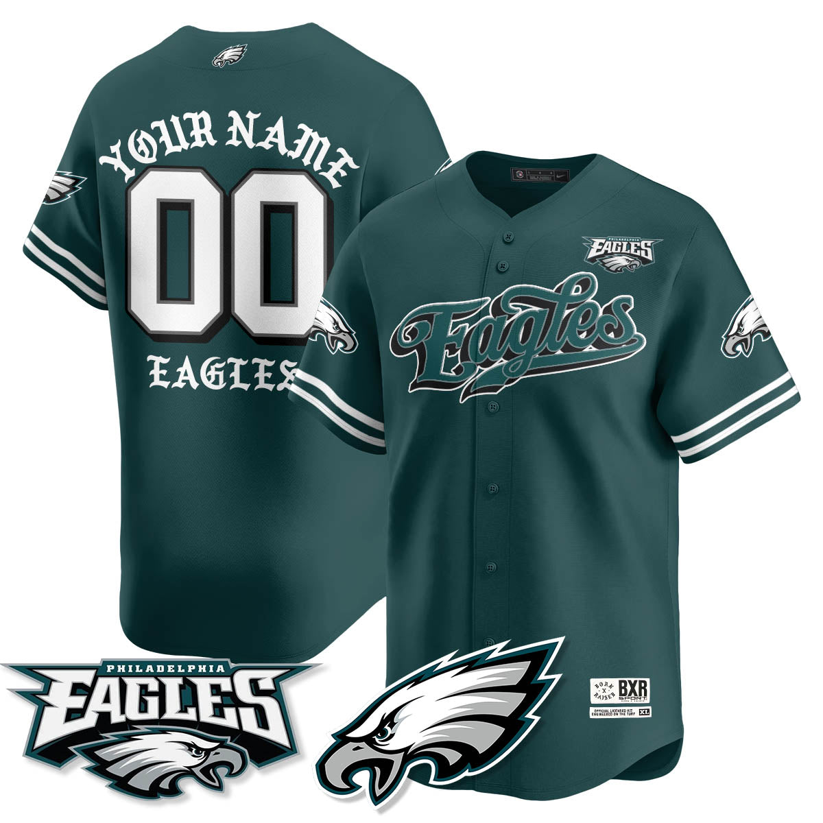 Custom PHI Born x Raised Baseball Jersey - All Stitched-DTD