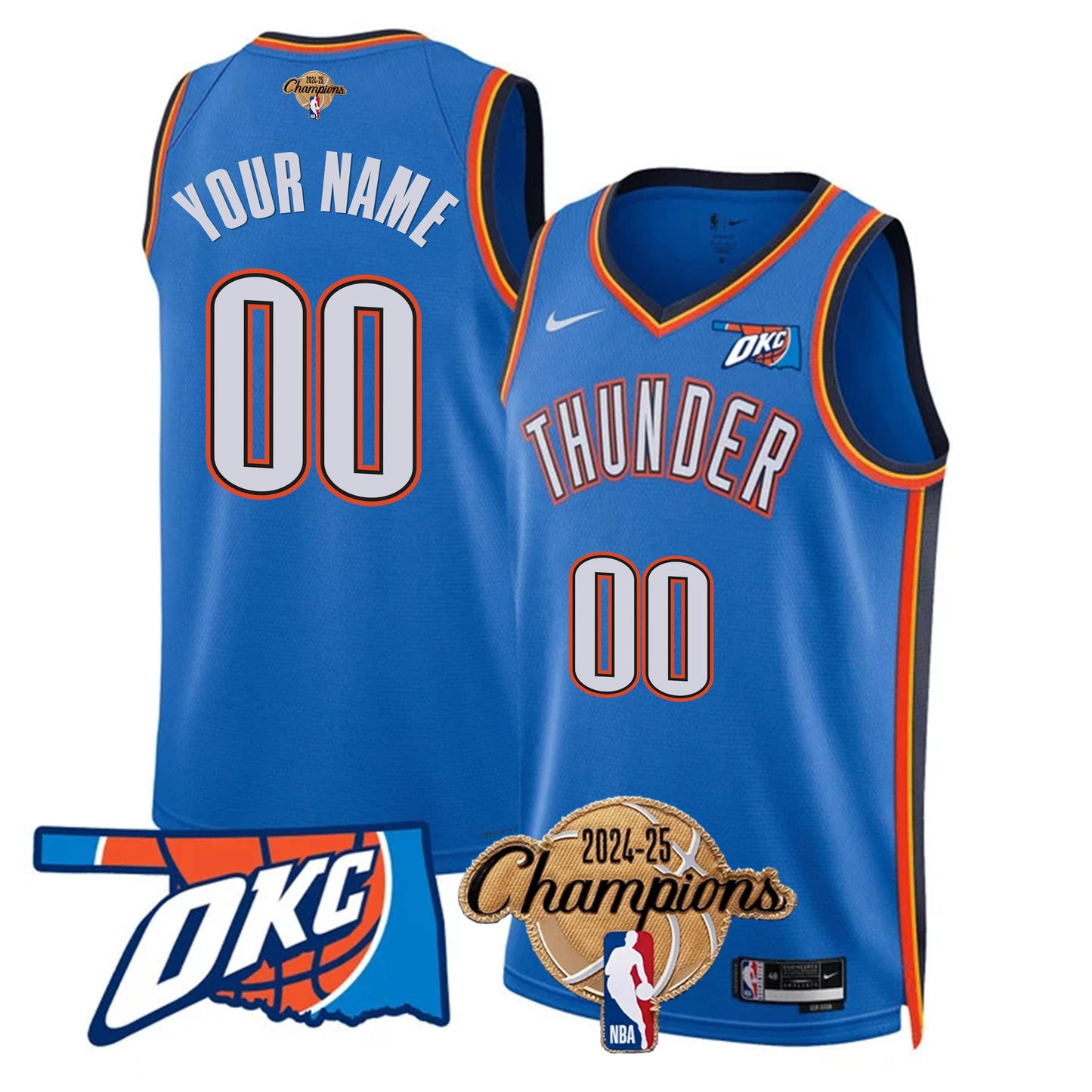 OKC 2024-25 Champions Custom Jersey - All Stitched-DTD