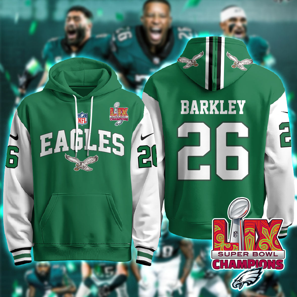 PHI Super Bowl LIX Champions Hoodie-DTD