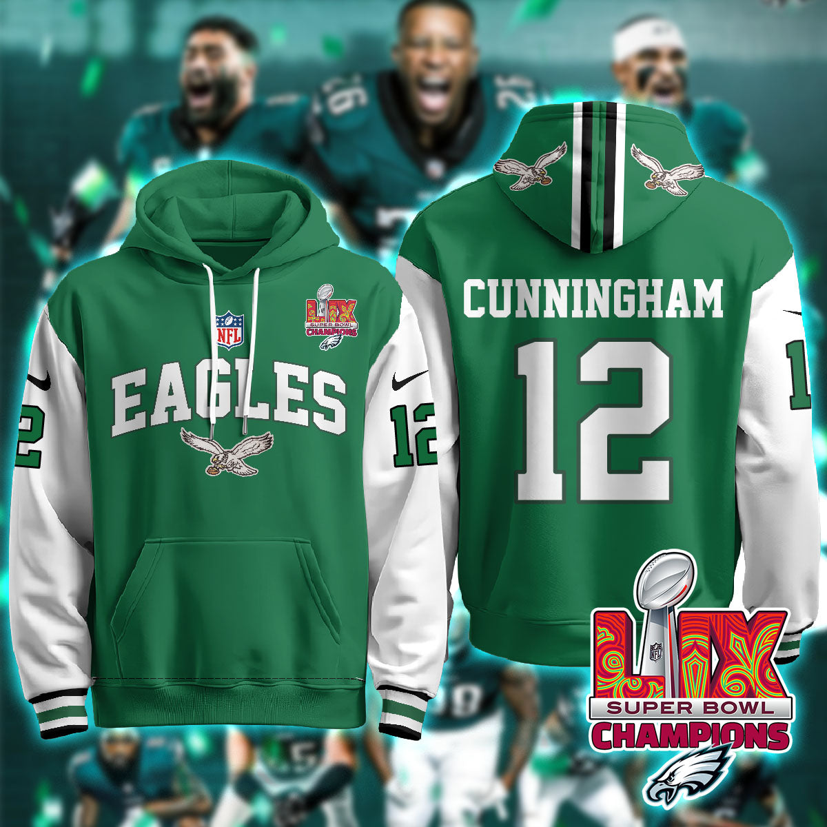 PHI Super Bowl LIX Champions Hoodie-DTD