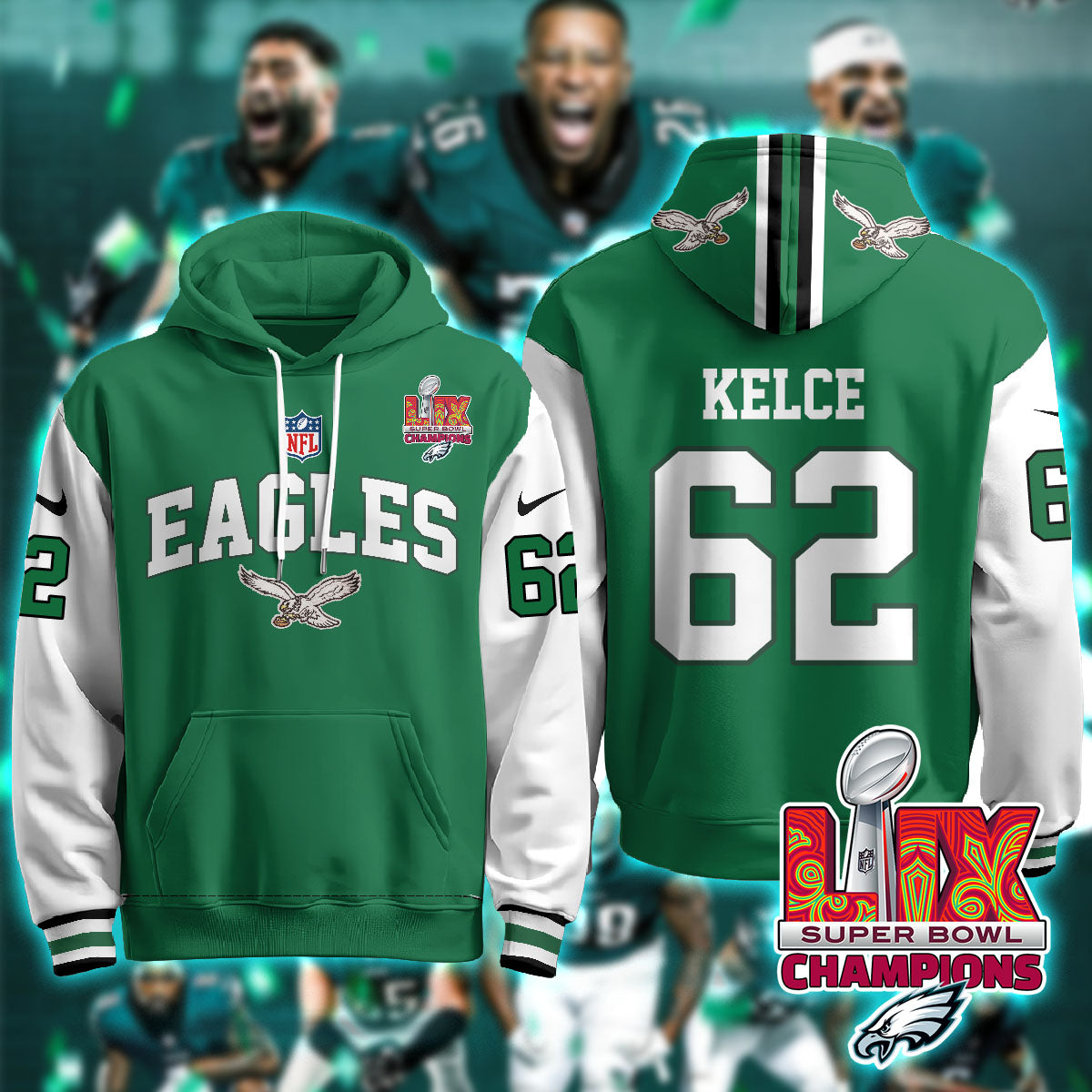 PHI Super Bowl LIX Champions Hoodie-DTD