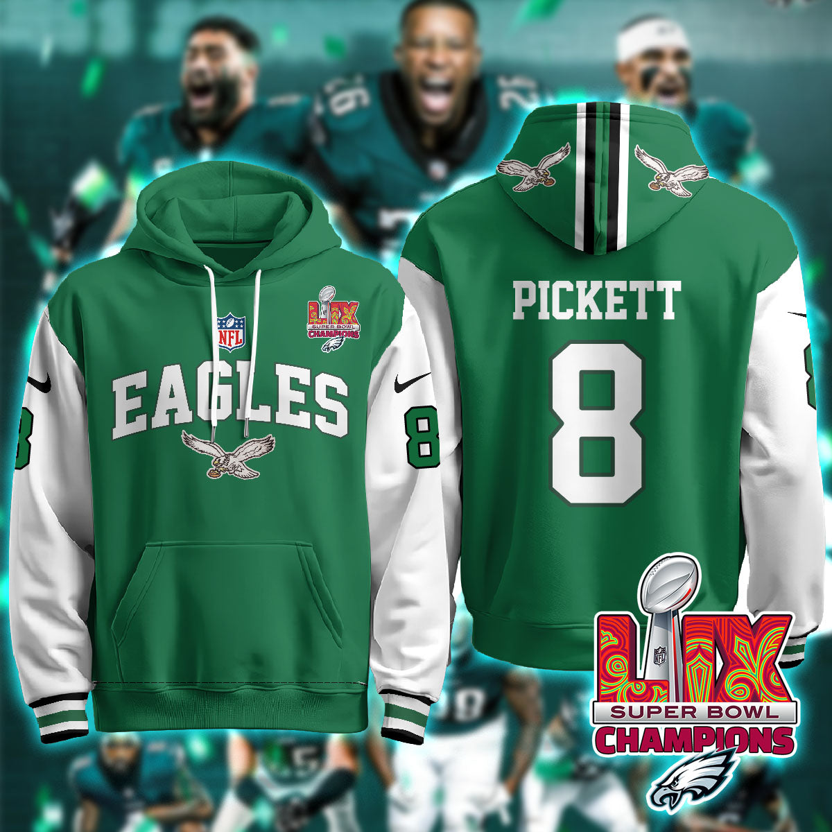 PHI Super Bowl LIX Champions Hoodie-DTD