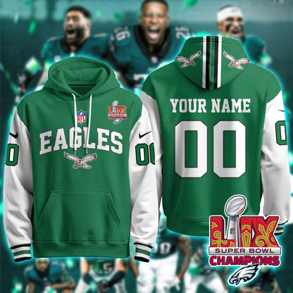 PHI Super Bowl LIX Champions Custom Hoodie-DTD