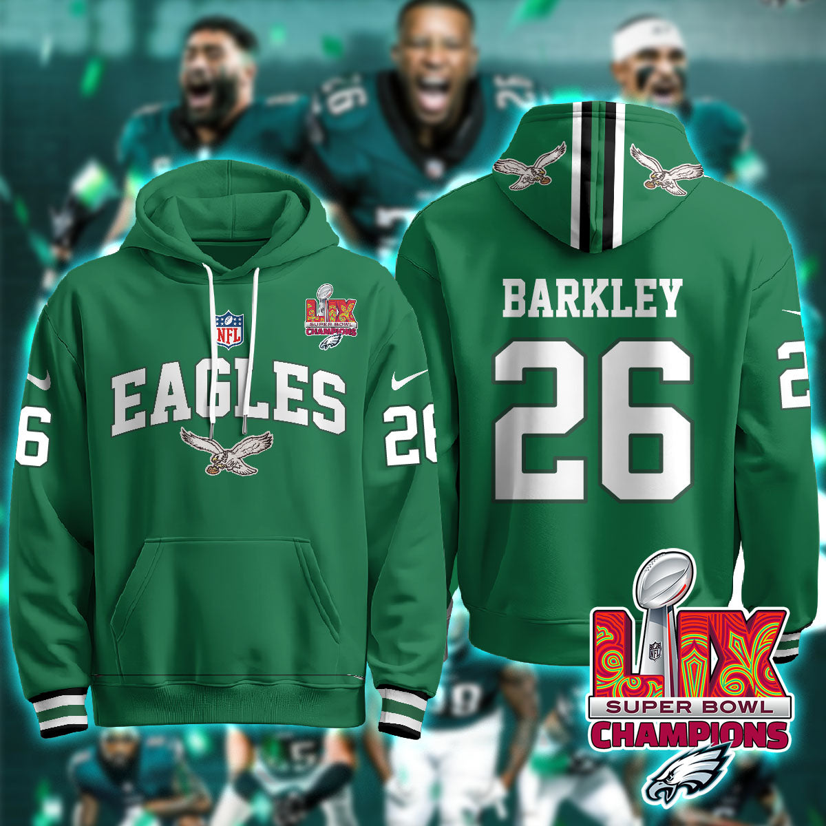 PHI Super Bowl LIX Champions Hoodie-DTD