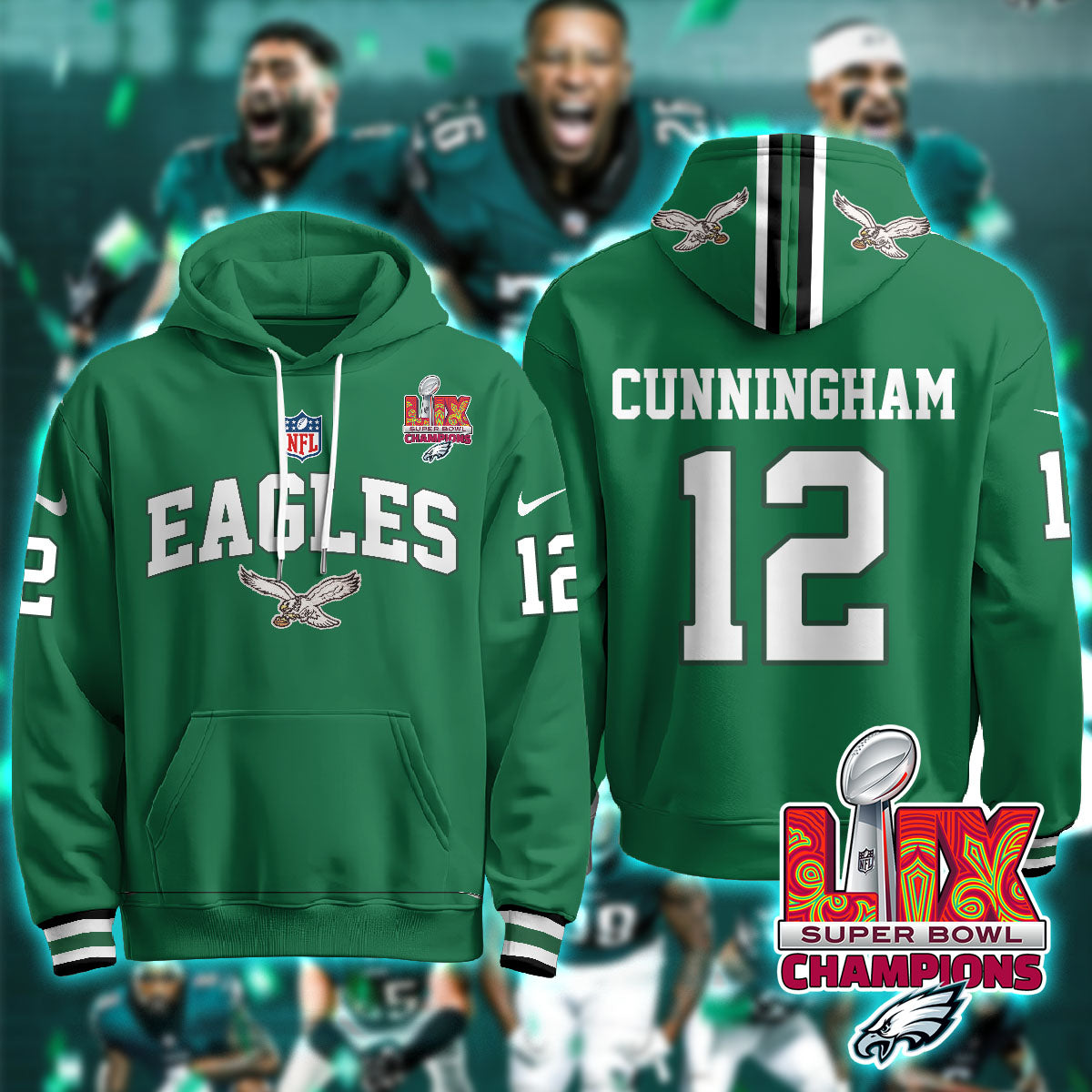 PHI Super Bowl LIX Champions Hoodie-DTD