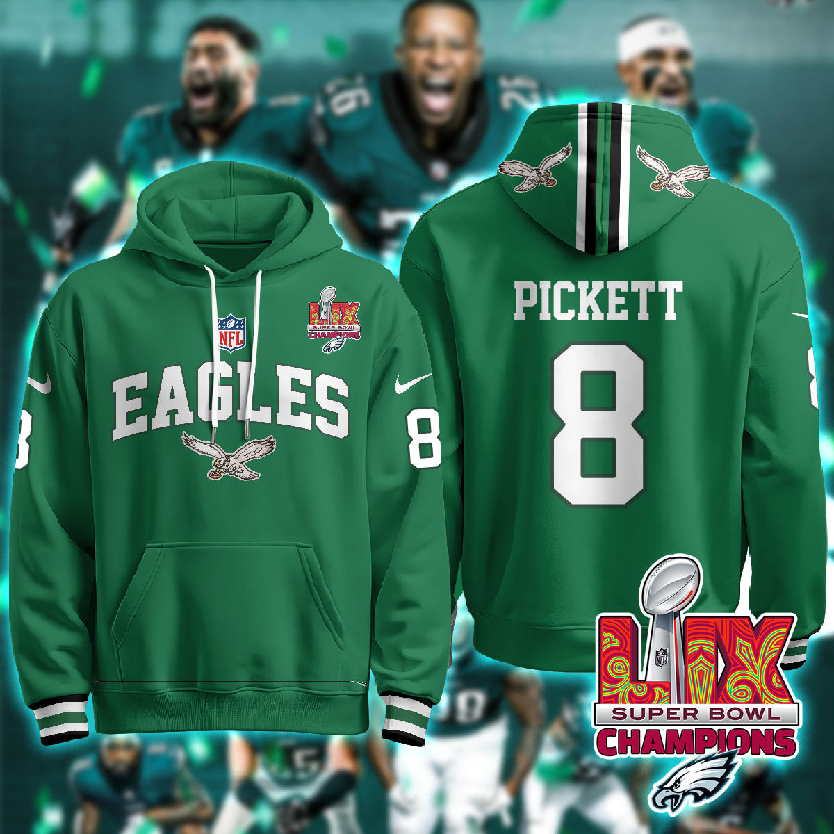 PHI Super Bowl LIX Champions Hoodie-DTD