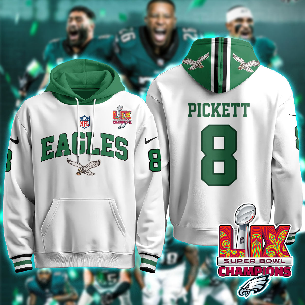 PHI Super Bowl LIX Champions Hoodie-DTD