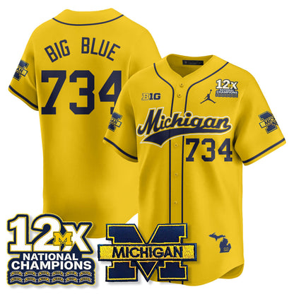 MICH 12x-Time National Champions Baseball Limited Jersey - All Stitched-DTD