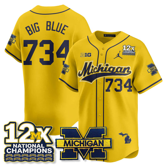 MICH 12x-Time National Champions Baseball Limited Jersey - All Stitched-DTD