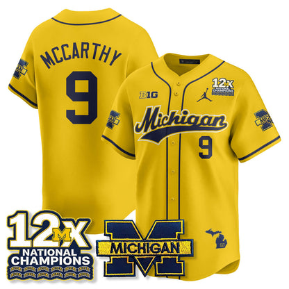 MICH 12x-Time National Champions Baseball Limited Jersey - All Stitched-DTD