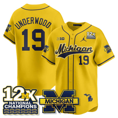MICH 12x-Time National Champions Baseball Limited Jersey - All Stitched-DTD