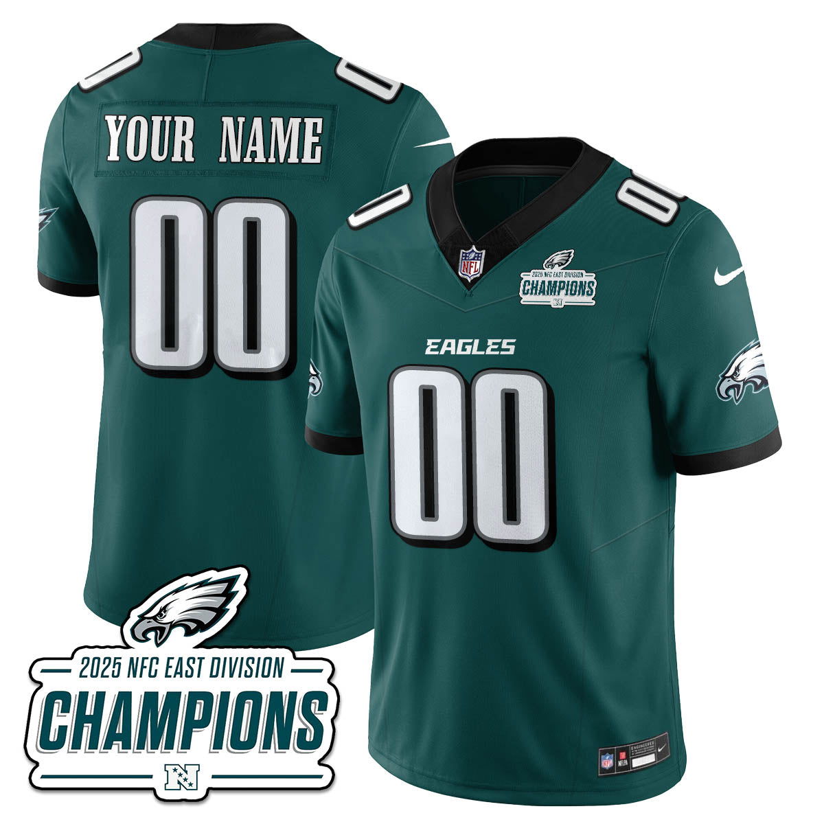 PHI NFC East Champions Vapor Limited Jersey - All Stitched-DTD