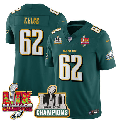 PHI LII-LIX Super Bowl Champions Vapor Limited Gold Jersey - All Stitched-DTD