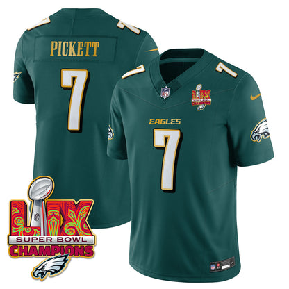 PHI Super Bowl LIX Champions Gold Trim Vapor Limited Jersey - All Stitched-DTD