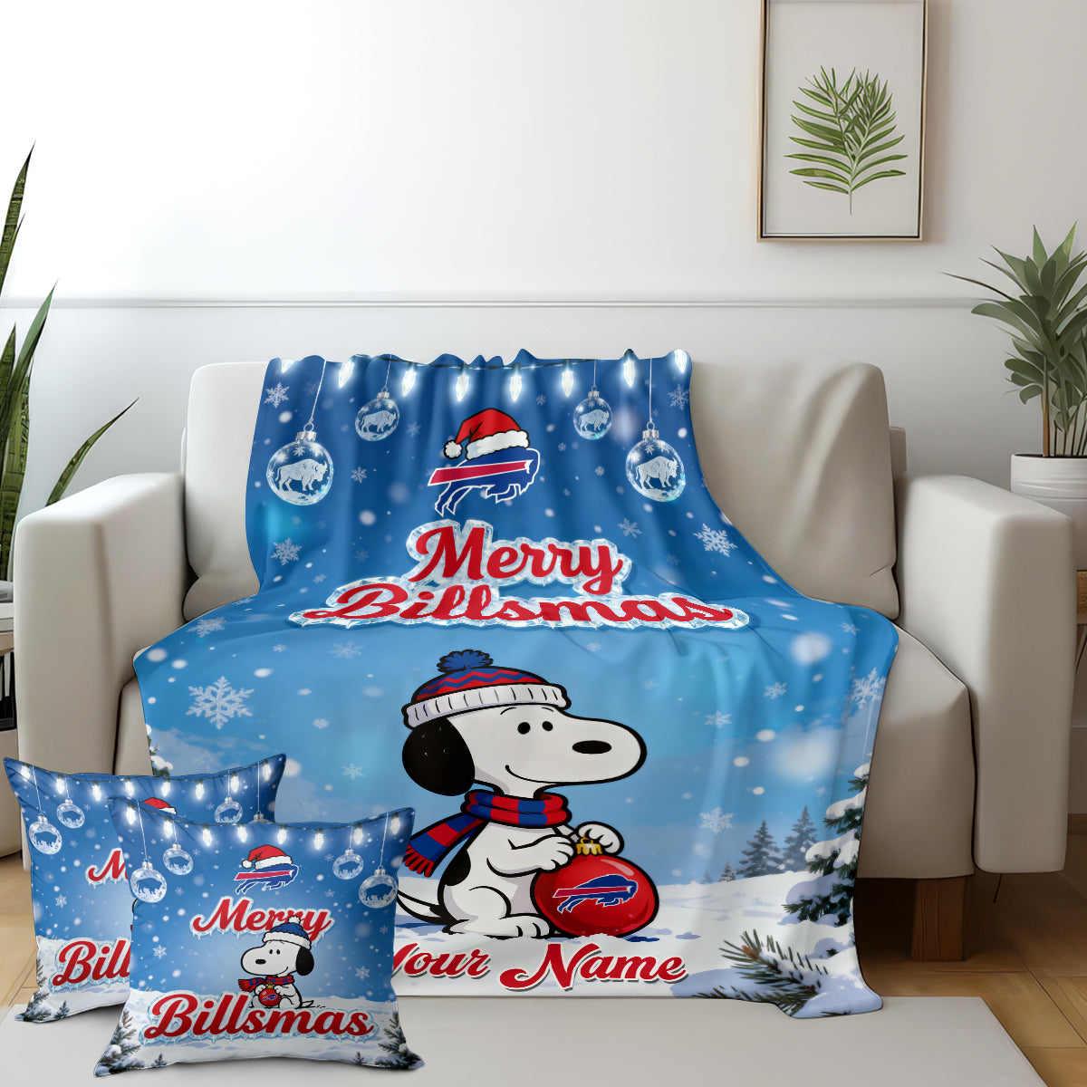 BUF x SNP | Premium Christmas Fleece Blanket & Throw Pillow-DTD