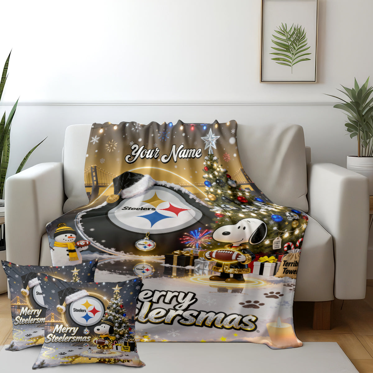 PIT x SNP | Premium Christmas Fleece Blanket & Throw Pillow-DTD