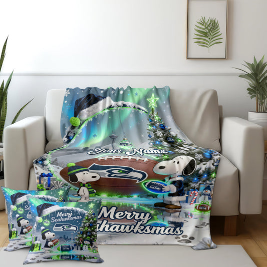 SEA x SNP | Premium Christmas Fleece Blanket & Throw Pillow-DTD