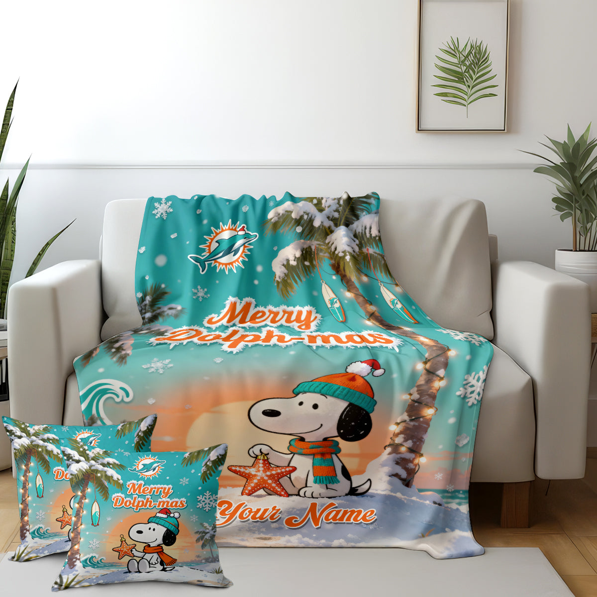 MD x SNP | Premium Christmas Fleece Blanket & Throw Pillow-DTD