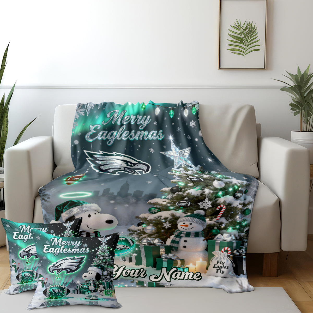 PHI x SNP | Premium Christmas Fleece Blanket & Throw Pillow-DTD