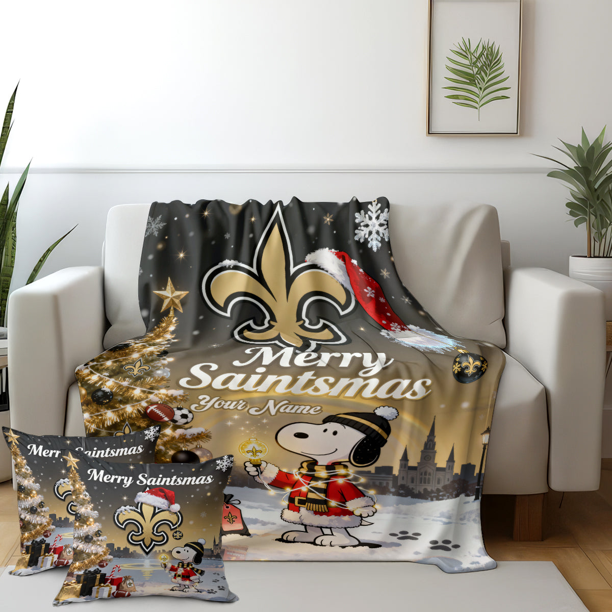 NO x SNP | Premium Christmas Fleece Blanket & Throw Pillow-DTD