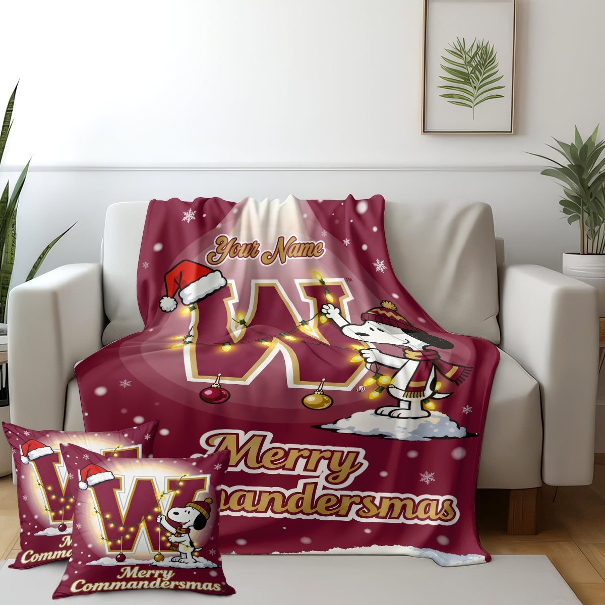 WAS x SNP | Premium Christmas Fleece Blanket & Throw Pillow-DTD