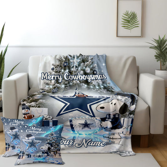 DAL x SNP | Premium Christmas Fleece Blanket & Throw Pillow-DTD